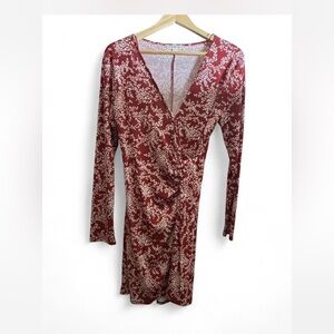 Nine Britton Orange and White Floral Wrap  Dress